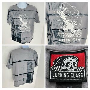 Lurking Class Grey Tie Dye Don’t Pray For‎ Me Shirt Size Medium Streetwear